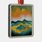 Regen Storm Metalen Ornament (Rechts)