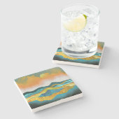 Regen Storm Stenen Onderzetter (Zijkant)