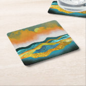 Regen Storm Vierkante Kartonnen Onderzetter (Schuin)