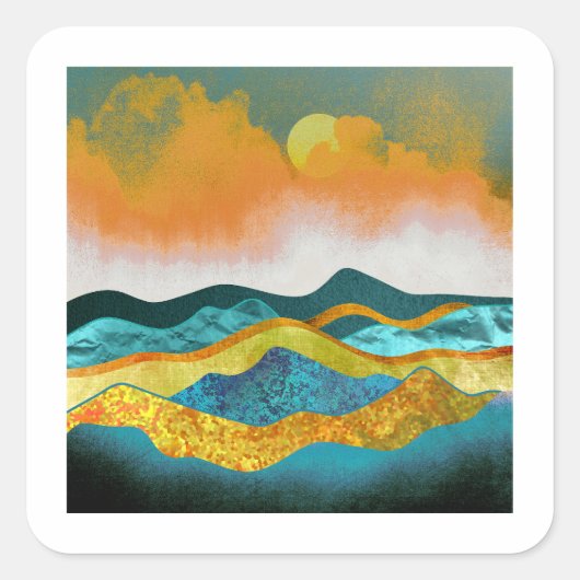 Regen Storm Vierkante Sticker (Voorkant)