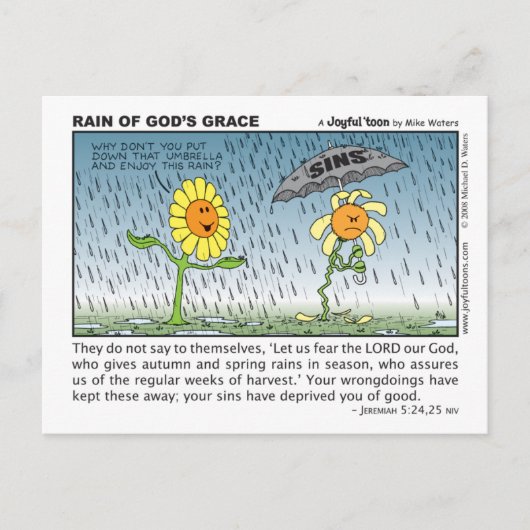 Regen van Gods Grace briefkaart (Voorkant)