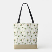 Regen van White Flowers Monogram | Canvas tas (Achterkant)
