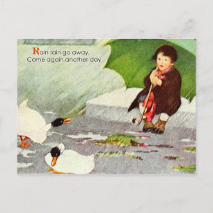 Regen winnen weg briefkaart