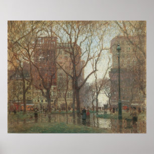 Regenacht, Madison Square, New York, Paul Cornoyer Poster