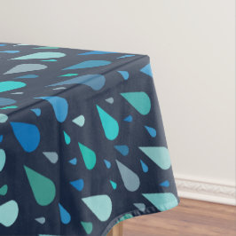 Regenachtig dagpatroon met blauwe regendruppels tafelkleed