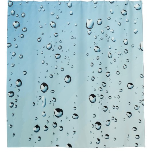 Regenachtige Dag Droplets van Water Grijze Blauwe  Douchegordijn (Voorkant)