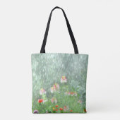 Regenachtige dag in de Flower Garden Canvas tas (Achterkant)