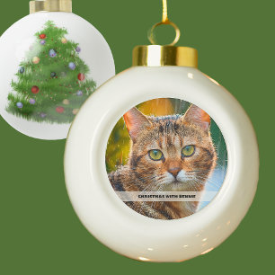 Regenachtige Dag Kat Foto Keramische Bal Ornament