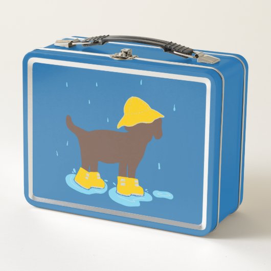 Regenachtige dag lunchbox met hond (Voorkant)