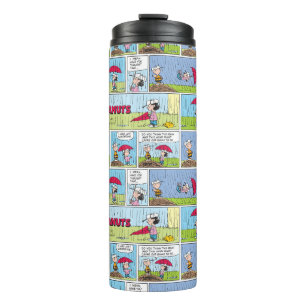 Regenachtige dag op de honkbalwedstrijd thermosbeker