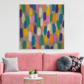 Regenachtige dag penseelstreken Abstracte kunst ca Canvas Afdruk (Insitu (Woonkamer))