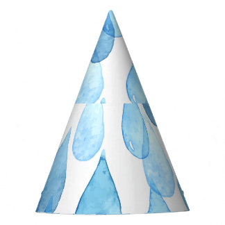 Regenachtige dagen: Waterverf Pattern Feesthoedjes