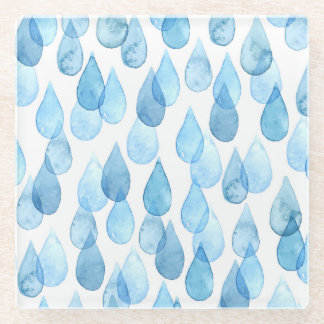 Regenachtige dagen: Waterverf Pattern  Glazen Onderzetter