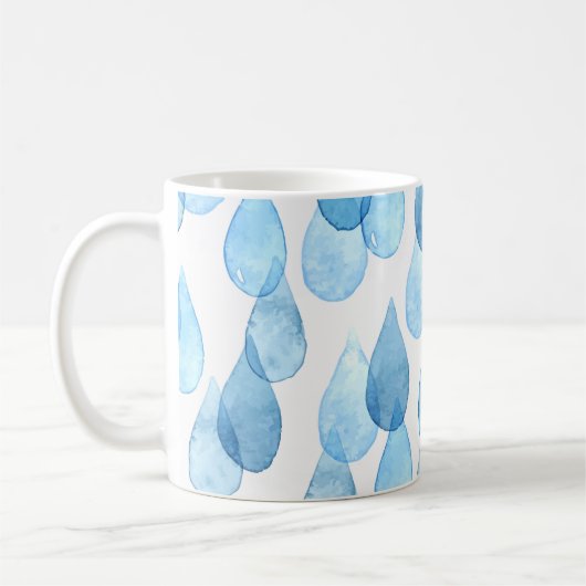 Regenachtige dagen: Waterverf Pattern Koffiemok (Links)
