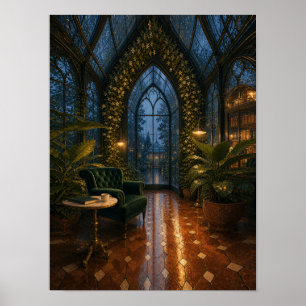 Regenachtige Kas Leeszaal 12x16 Poster