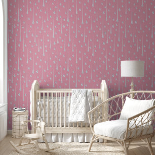 Regenachtige Roze Behang