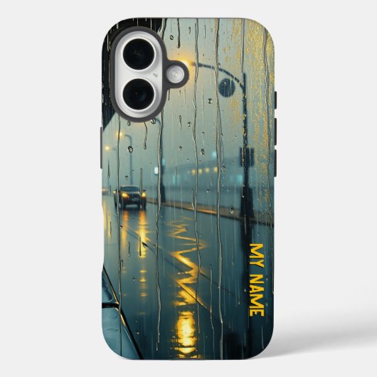 Regenachtige stad nacht reflecties Case-Mate iPhone case (Achterkant)