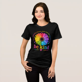 Regenboem Bloem Inspirerende Quote Tri-Blend Shirt