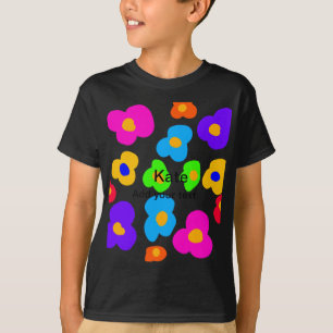 Regenboem Bloem Trots Liefde Voeg Naam Toe Tekst L T-shirt