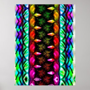 Regenboem Bloemen Paneel Poster