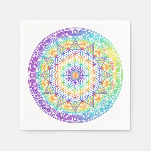 Regenboem Levensbloem Mandala Servet