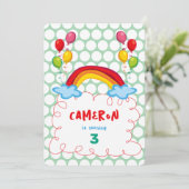 Regenbogen en ballonnen Foto Kind's Verjaardagsfee Kaart (Staand voorkant)