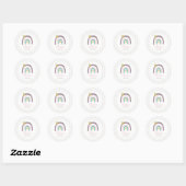 Regenbogen en bloemetjes verjaardagsfeestje sticke ronde sticker (Vel)