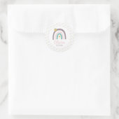 Regenbogen en bloemetjes verjaardagsfeestje sticke ronde sticker (Tas)