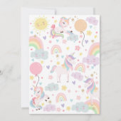 Regenbogen en Eenhoorns Verjaardag Uitnodiging Een (Achterkant)