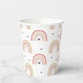 Regenbogen en harten Verjaardagsfeest Papieren Bekers (Links)