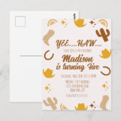 Regenbogen en Rodeo's Groovy Verjaardag   Briefkaart (Voorkant / Achterkant)