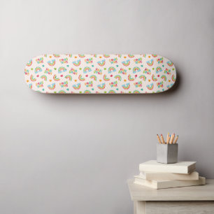 Regenbogen en wolken patroon skateboard
