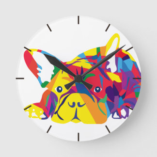 Regenbogen Französische Bulldogge Ronde Klok