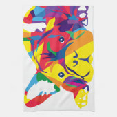 Regenbogen Französische Bulldogge Theedoek (Verticaal)