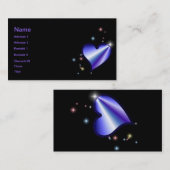 Regenbogen-Herz mit Sternchen auf schwarz Visitekaartje (Voorkant / Achterkant)