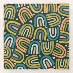 Regenbogen in geometrische stijl, patroon. glazen onderzetter