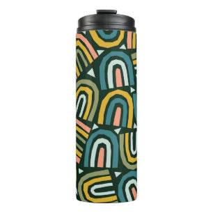 Regenbogen in geometrische stijl, patroon. thermosbeker