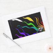 Regenbogen in haar haar rechthoekige sticker (Envelop)
