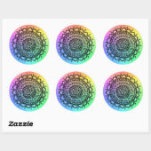 Regenbogen Seestern Mandala Ronde Sticker (Vel)