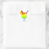 Regenbogen Tropische Drink Ronde Sticker (Tas)