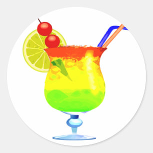 Regenbogen Tropische Drink Ronde Sticker