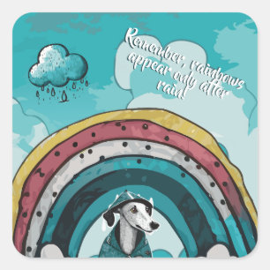 Regenbogen verschijnen alleen na regen vierkante sticker