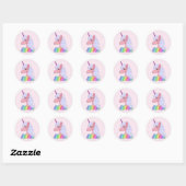 Regenbogeneinhorn ronde sticker (Vel)
