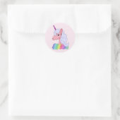 Regenbogeneinhorn ronde sticker (Tas)