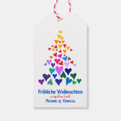 Regenbogenfarben Weihnachtsbaum Cadeaulabel (Voorkant)
