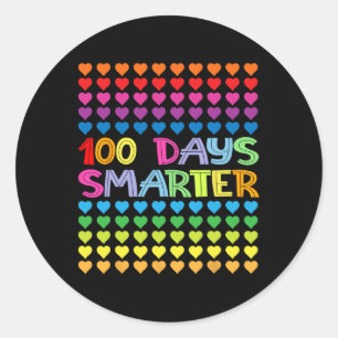Regenboog 100 dagen helderder en nog steeds liefde ronde sticker