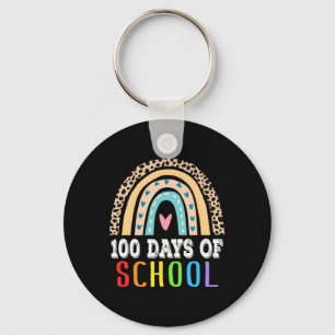 Regenboog 100 dagen van de schoolleraar Boy Girl K Sleutelhanger