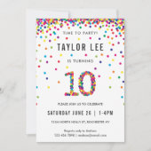 Regenboog 10 jaar oude verjaardag, 10e verjaardag kaart (Voorkant)