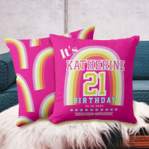 Regenboog 21e verjaardag Hot Pink