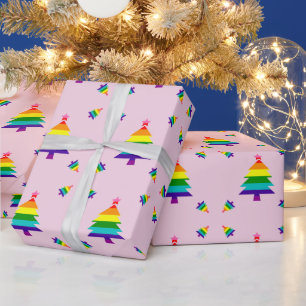 Regenboog 8 Stripes LGBT Pride Flag LGBTQ Kerstmis Cadeaupapier